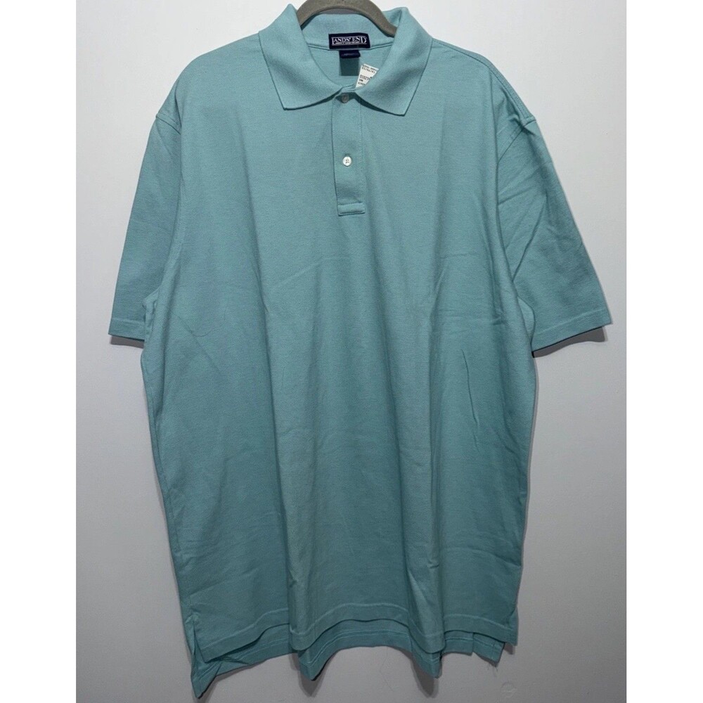 Lands End Vtg Y2K NWT Blue Mesh Polo Mens Sz XXL  Preppy